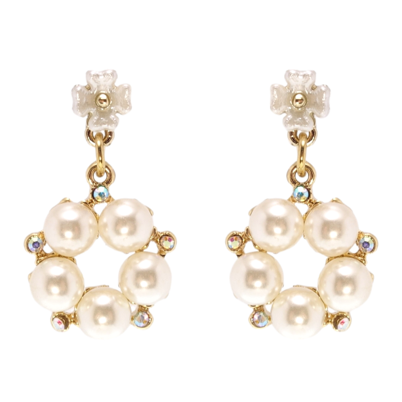 Сережки Xuping QQMM Позолота 14K пусети Перлинні підвіски фото №1