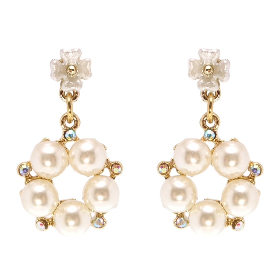 Сережки Xuping QQMM Позолота 14K пусети Перлинні підвіски фото №1