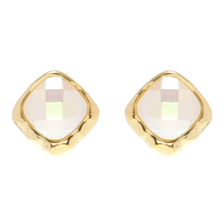 Сережки Xuping QQMM Позолота 14K пусети Ромби з перламутровими вставками 18х18мм фото №7