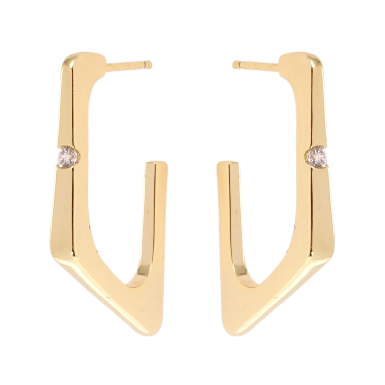 Сережки Xuping QQMM Позолота 14K пусети Фігурні із вставкою цирконій фото №1