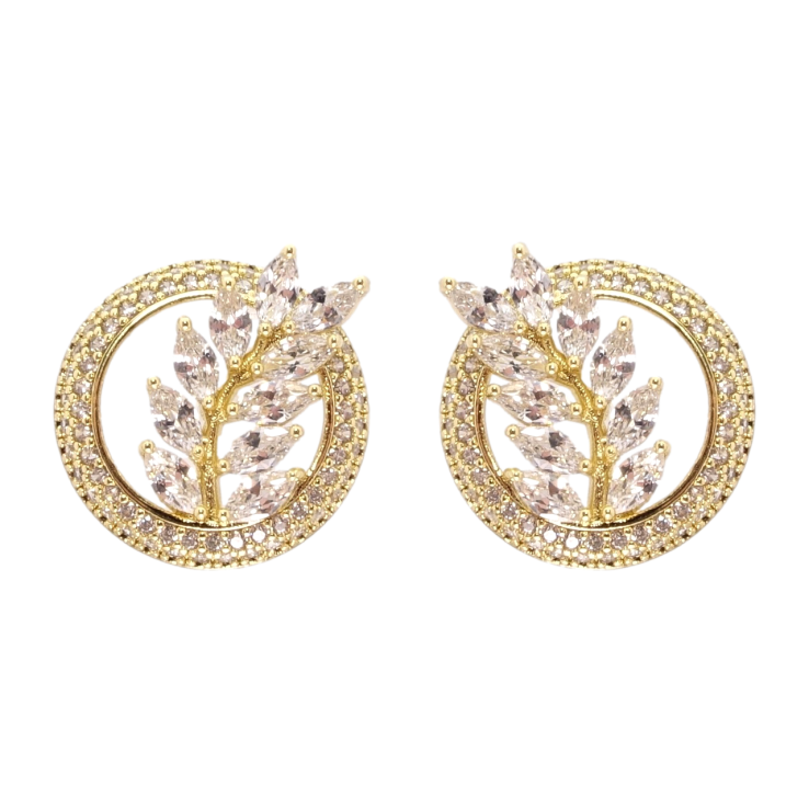 Сережки Xuping QQMM Позолота 14K пусети Кристальні гілочки фото №21