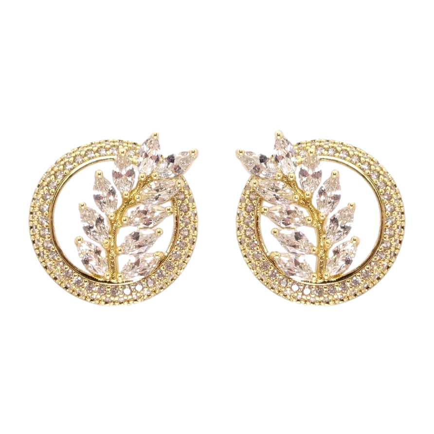 Сережки Xuping QQMM Позолота 14K пусети Кристальні гілочки фото №1