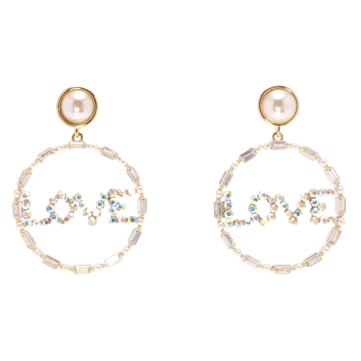 Сережки Xuping QQMM Позолота 14K пусети Круглі підвіски Love фото №10