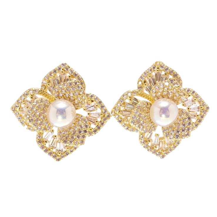 Сережки Xuping QQMM Позолота 14K пусети Квіточки інкрустація цирконієм фото №23