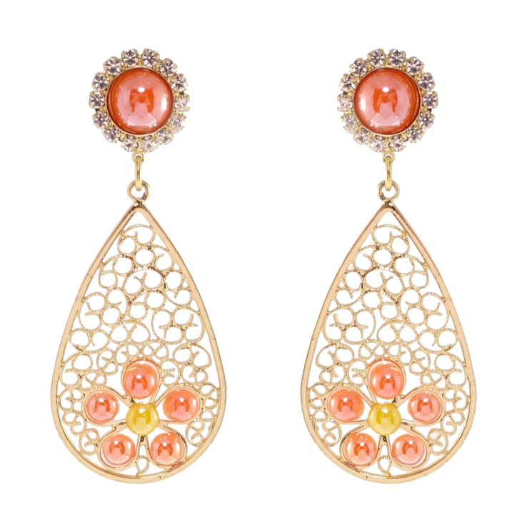 Сережки Xuping QQMM Позолота 14K пусети Ажурні підвіски з квіточками фото №17