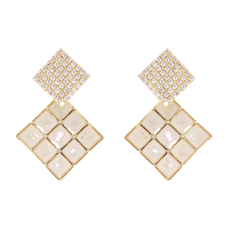 Серьги Xuping QQMM Позолота 14K пусеты Ромбовые подвески фото №18