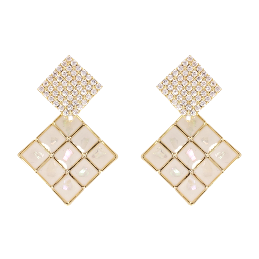 Сережки Xuping QQMM Позолота 14K пусети Ромбові підвіски фото №1