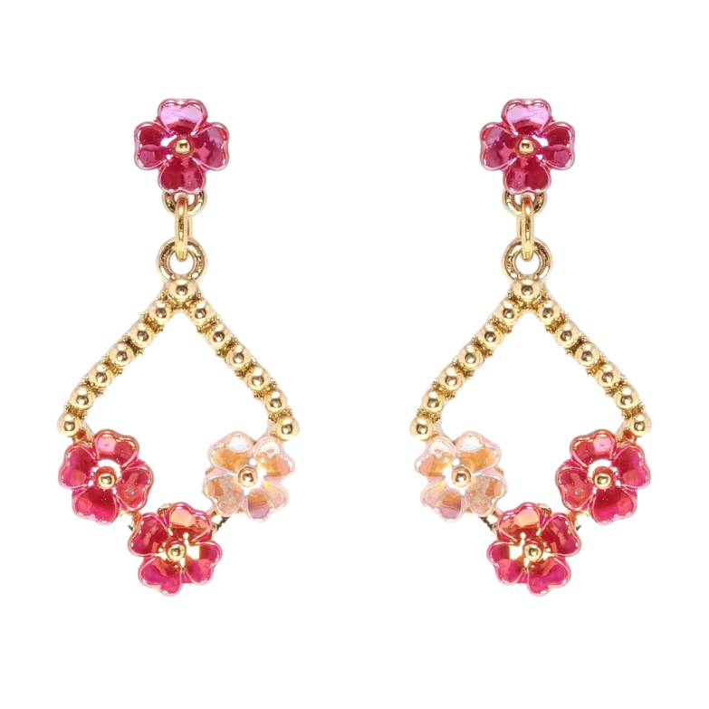 Серьги Xuping QQMM Позолота 14K пусеты Цветочные подвески фото №1