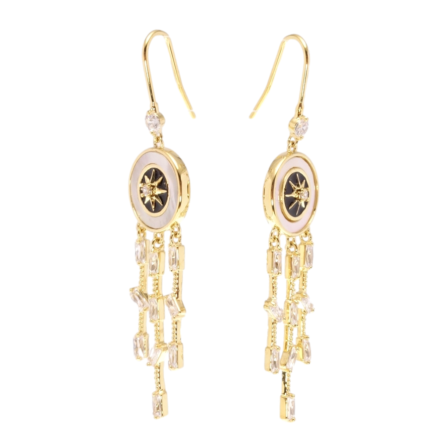 Сережки Xuping QQMM Позолота 14K французький замок Декоративні підвіски з перламутровими вставками фото №1