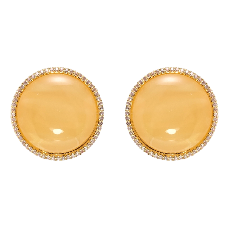 Сережки Xuping QQMM Позолота 14K італійський замок Круги зі вставками ø 19мм фото №1