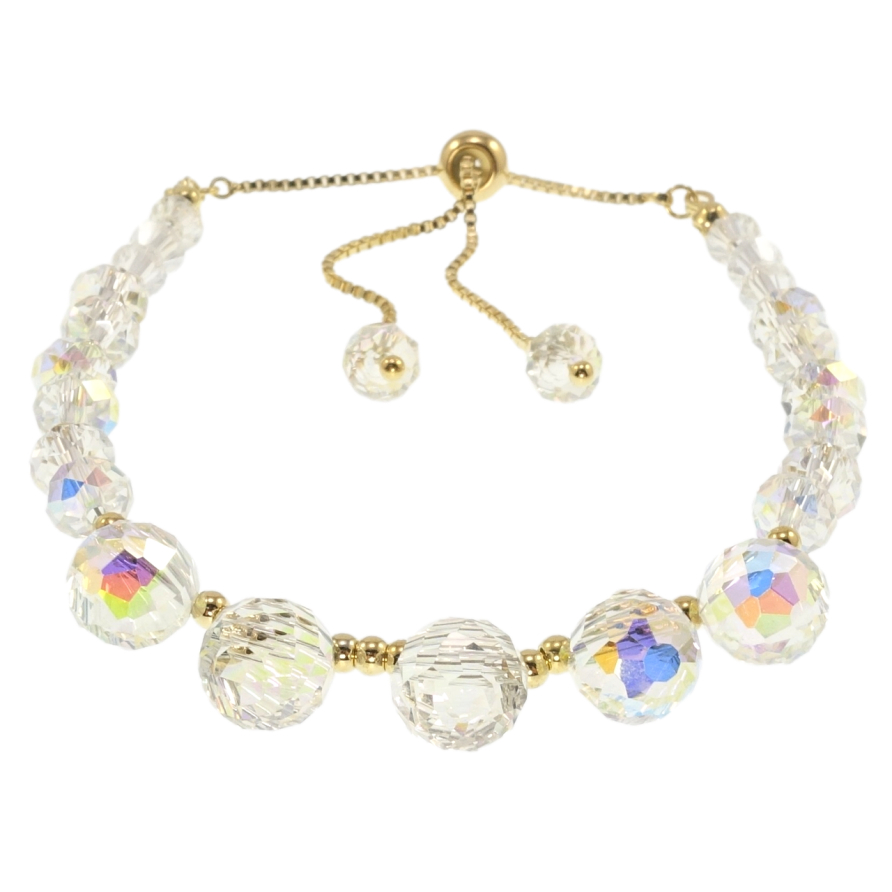 Браслет Xuping QQMM Позолота 14K Кристальные бусины на затяжке 14-24см х 1-5мм фото №1