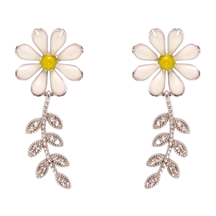 Серьги Xuping QQMM Родий пусеты Ромашки фото №10