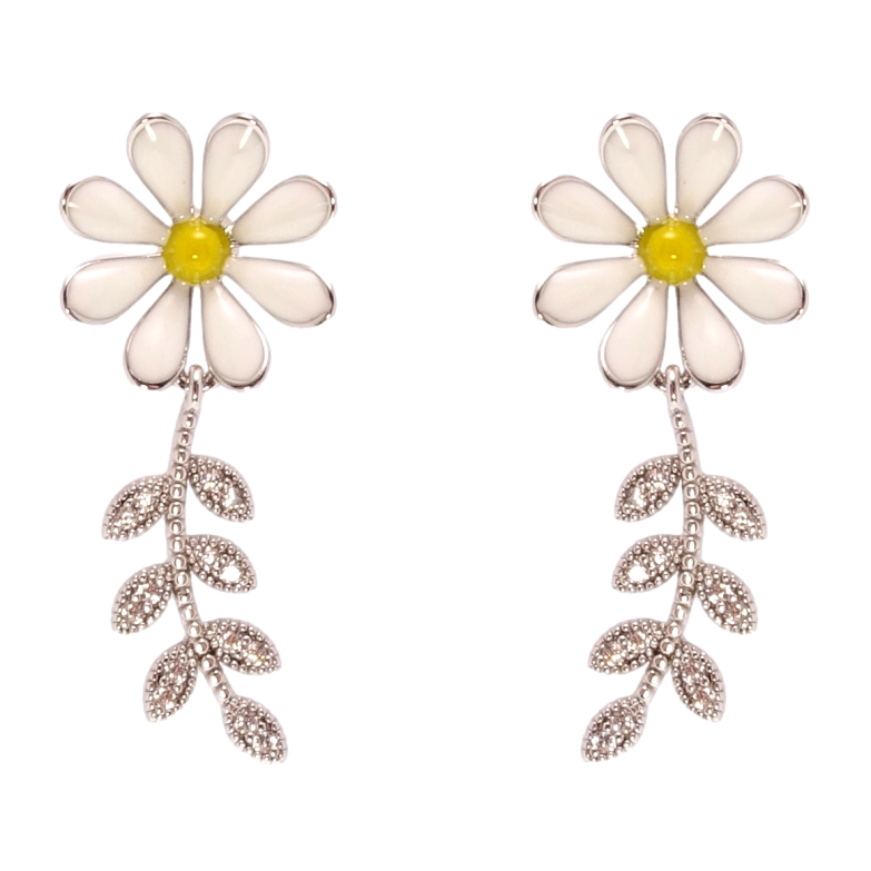 Серьги Xuping QQMM Родий пусеты Ромашки фото №1