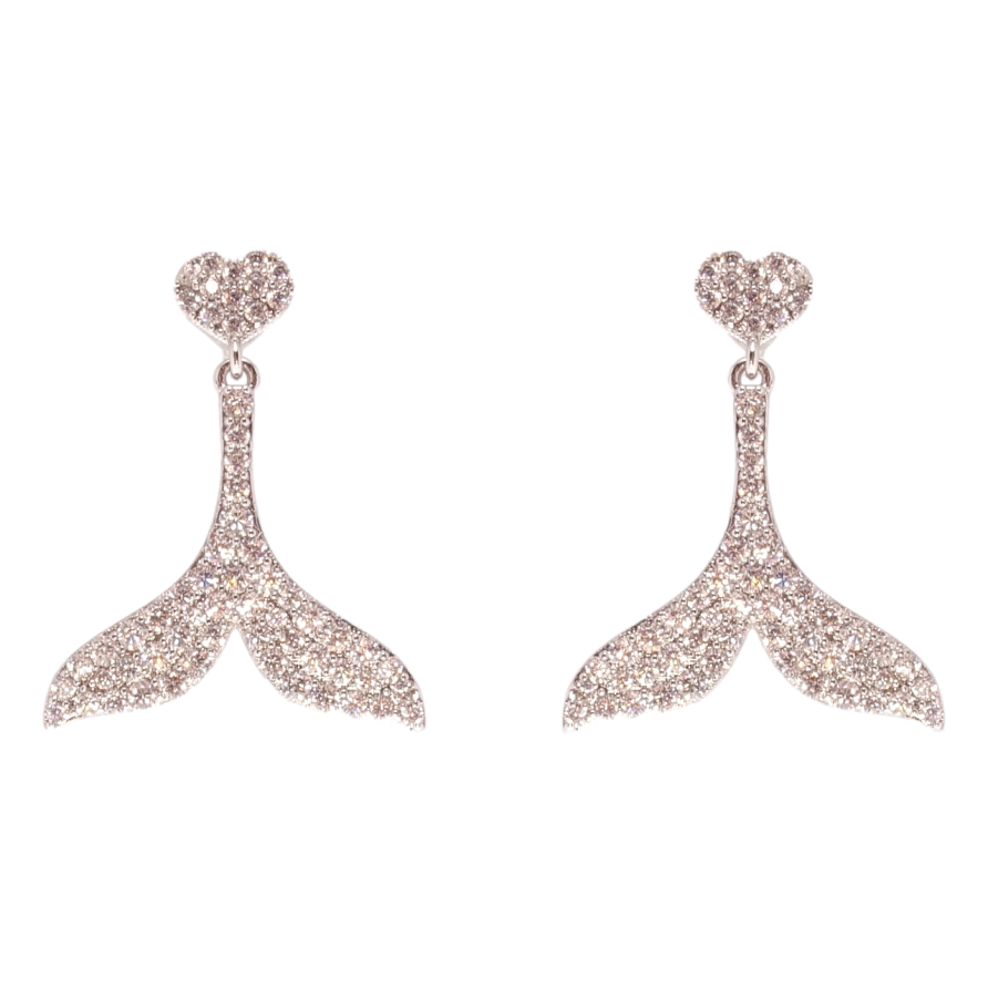 Серьги Xuping QQMM Родий пусеты Подвески инкрустация цирконием фото №1