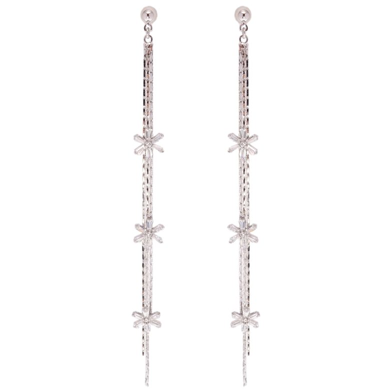 Сережки Xuping QQMM Родій пусети Підвіски з кристальними сніжинками фото №1