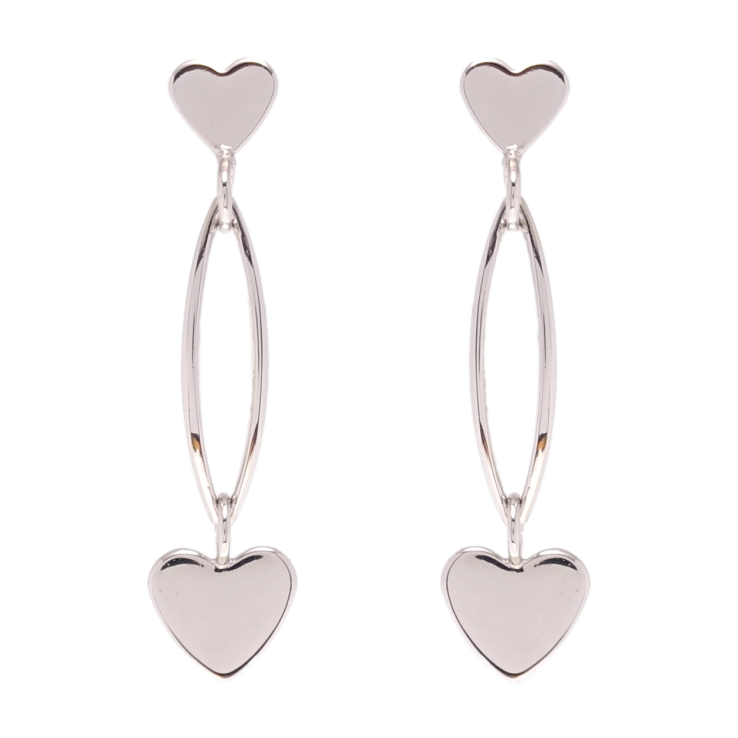 Серьги Xuping QQMM Родий пусеты Сердечки фото №9