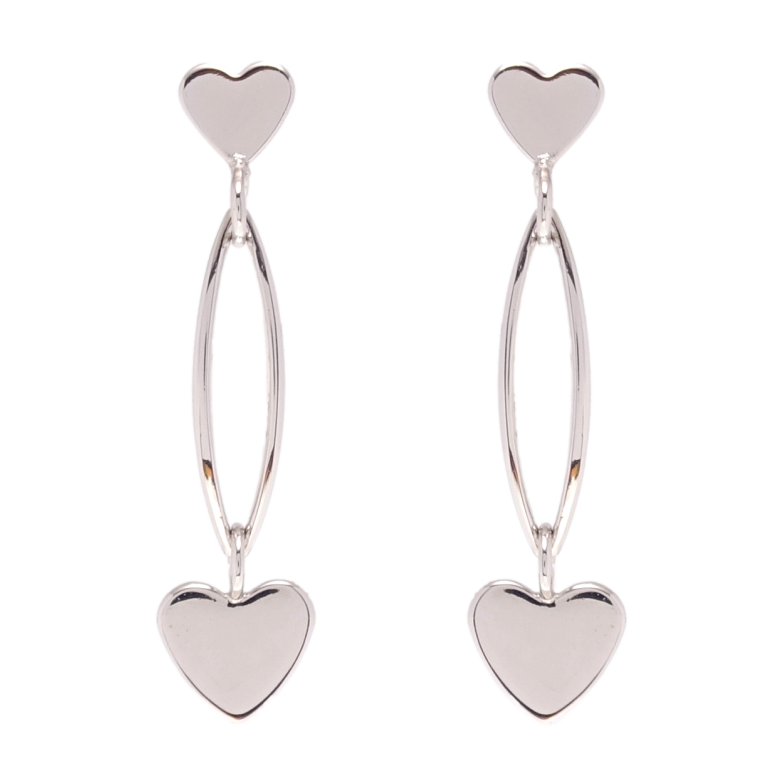 Сережки Xuping QQMM Родій пусети Сердечки фото №1