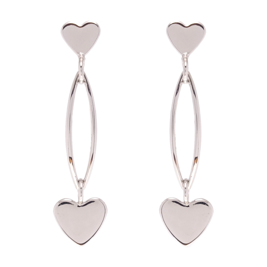 Серьги Xuping QQMM Родий пусеты Сердечки фото №1