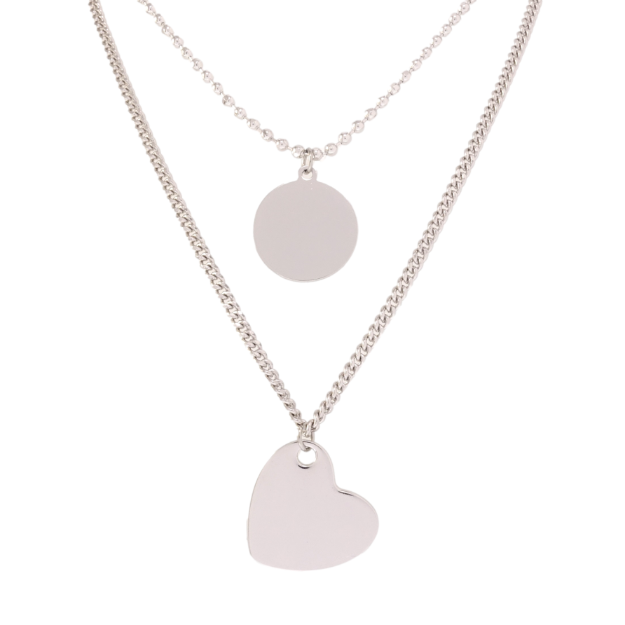 Підвіски на ланцюжках Xuping QQMM Родій Серце з колом довжина 42-47,5мм х 2мм фото №1