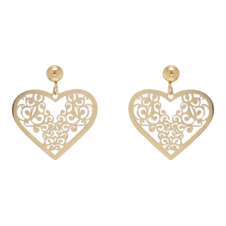 Серьги Xuping TTM Stainless Steel цвет 14K пусеты Сердечки фото №24