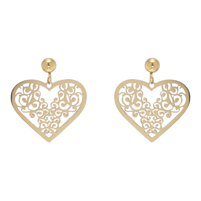 Серьги Xuping TTM Stainless Steel цвет 14K пусеты Сердечки фото №3