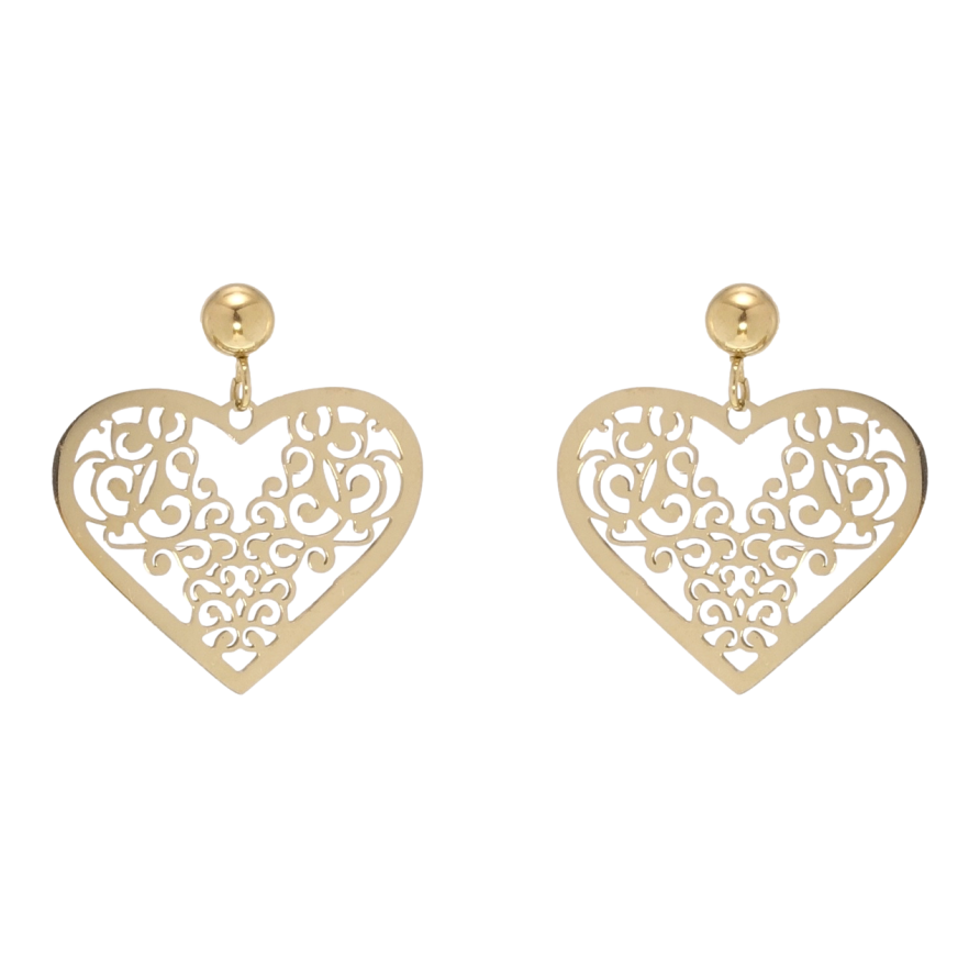 Серьги Xuping TTM Stainless Steel цвет 14K пусеты Сердечки фото №1