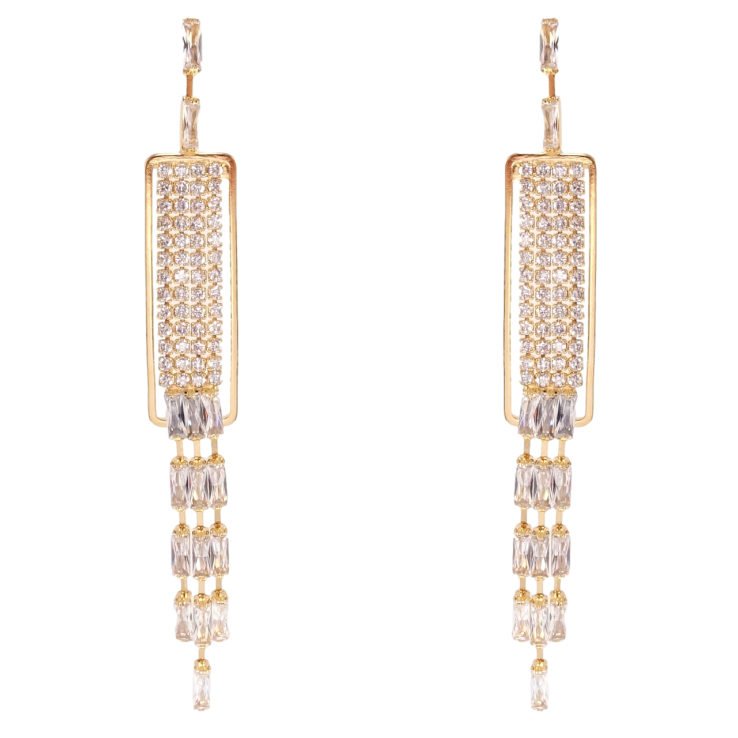 Серьги Xuping QQMM Позолота 18K пусеты Подвески инкрустация цирконием фото №24