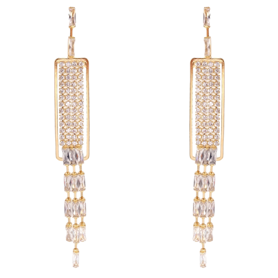 Серьги Xuping QQMM Позолота 18K пусеты Подвески инкрустация цирконием фото №1