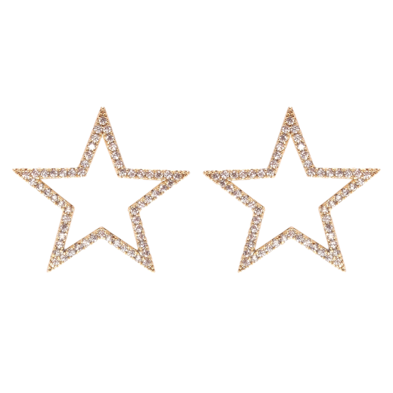 Серьги Xuping QQMM Позолота 18K пусеты Звезды инкрустация цирконием фото №1