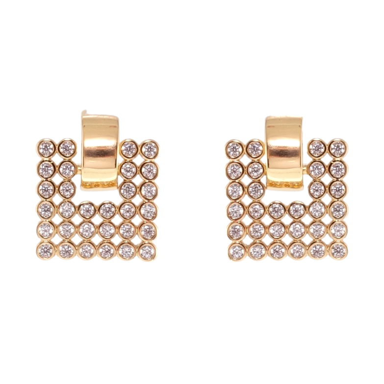 Серьги Xuping QQMM Позолота 18K пусеты Инкрустация цирконием фото №1