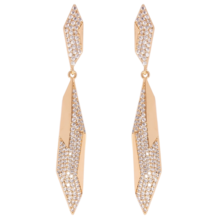 Серьги Xuping QQMM Позолота 18K пусеты Инкрустация цирконием фото №13