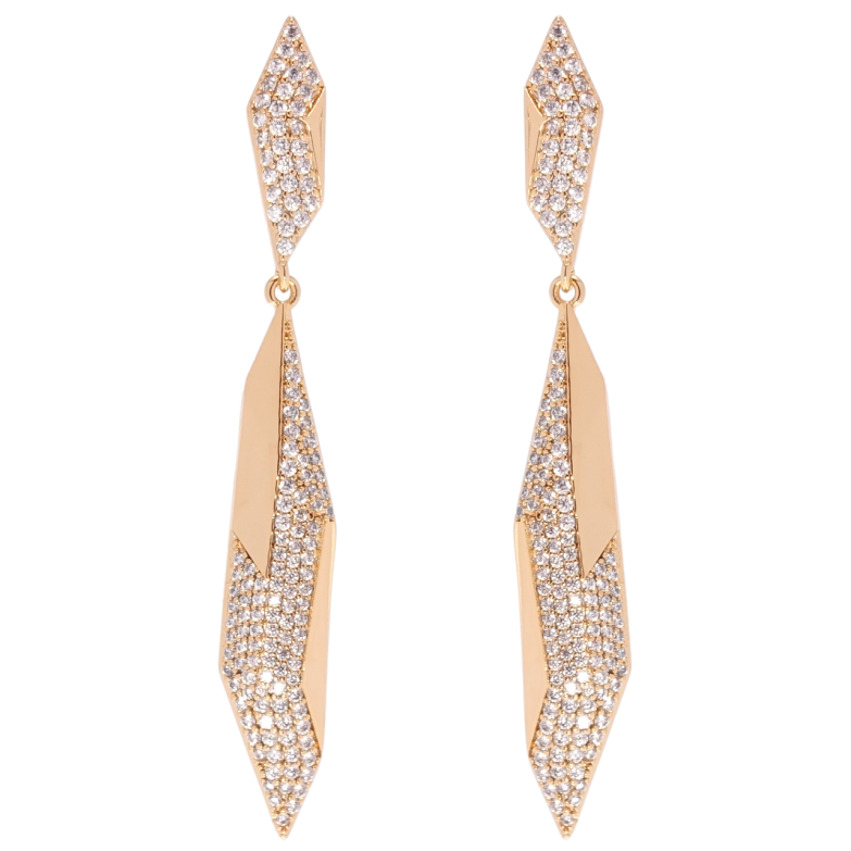 Серьги Xuping QQMM Позолота 18K пусеты Инкрустация цирконием фото №1