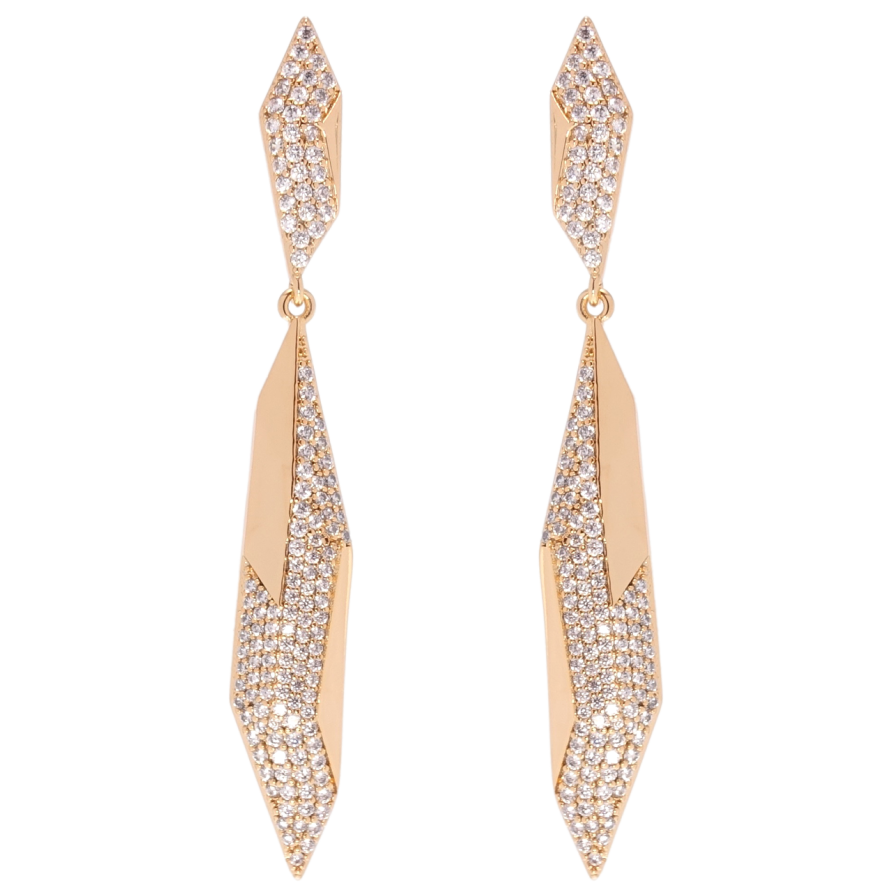 Серьги Xuping QQMM Позолота 18K пусеты Инкрустация цирконием фото №1