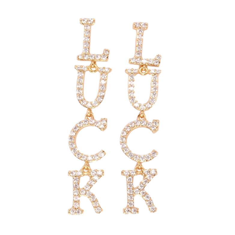 Сережки Xuping QQMM Позолота 18K пусети Luck інкрустація цирконієм фото №1