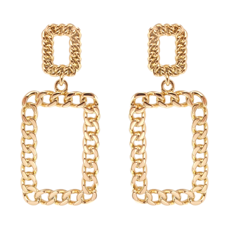 Серьги Xuping QQMM Позолота 18K пусеты Подвески узор цепочка фото №1