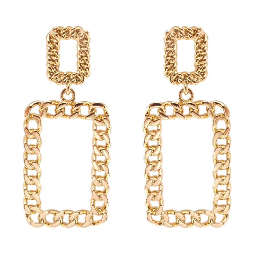 Серьги Xuping QQMM Позолота 18K пусеты Подвески узор цепочка фото №1