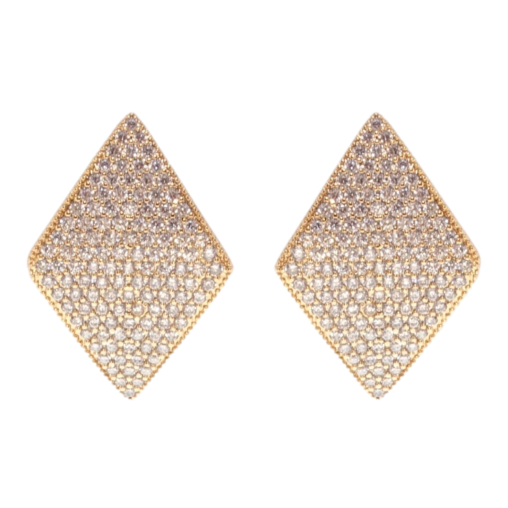 Серьги Xuping QQMM Позолота 18K пусеты Ромбы инкрустация цирконием фото №22