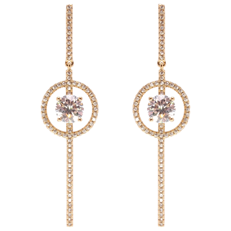 Серьги Xuping QQMM Позолота 18K пусеты Подвески инкрустация цирконием фото №2