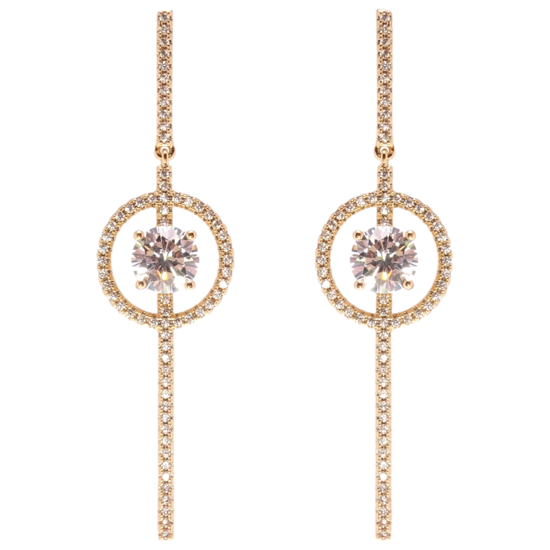 Серьги Xuping QQMM Позолота 18K пусеты Подвески инкрустация цирконием фото №2