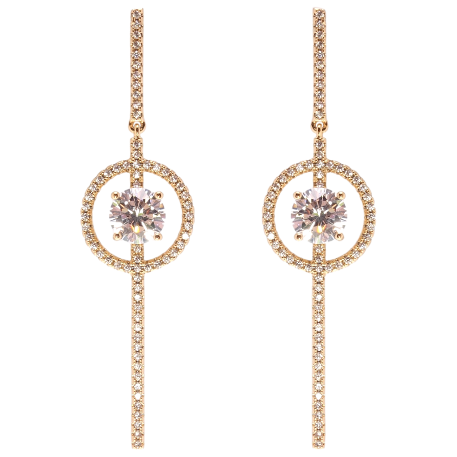 Серьги Xuping QQMM Позолота 18K пусеты Подвески инкрустация цирконием фото №1