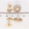 Серьги Xuping QQMM Позолота 18K пусеты Цветочки с цирконием и жемчугом фото №2