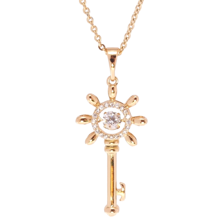 Підвіска на ланцюжку Xuping QQMM Позолота 18K Ключик з Танцювальним кристалом довжина 41,5-47мм х 1мм фото №22