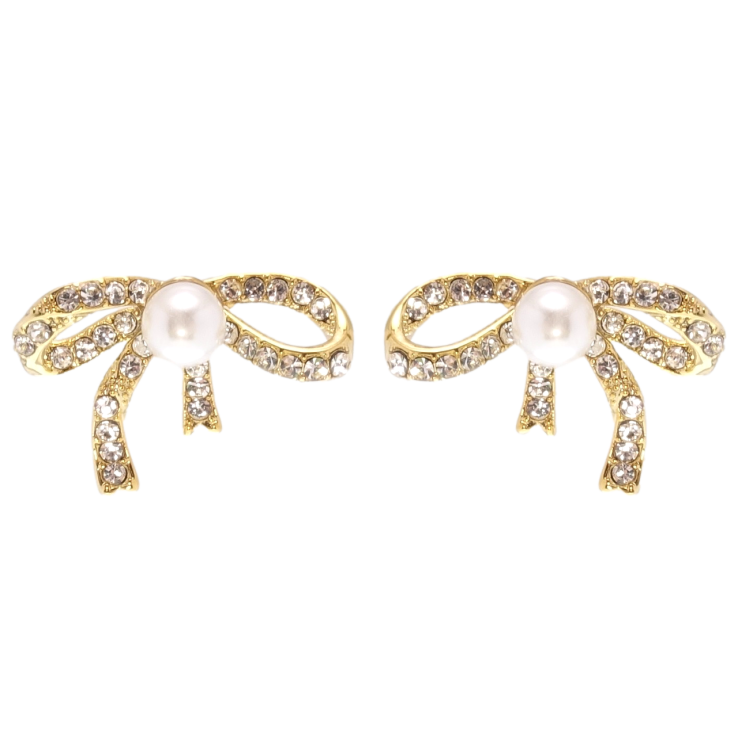 Серьги Xuping JEAN GOUJON Позолота 14K пусеты Банты с жемчугом фото №9