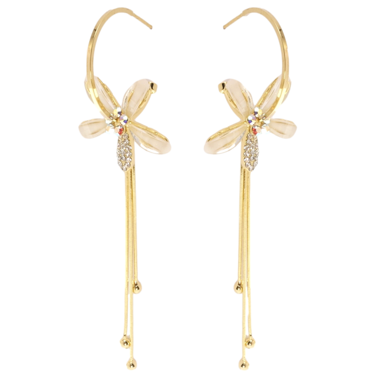 Сережки Xuping JEAN GOUJON Позолота 14K пусети Квіточки фото №6