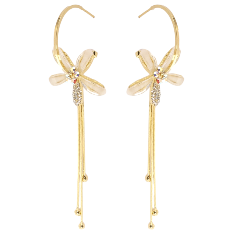 Серьги Xuping JEAN GOUJON Позолота 14K пусеты Цветочки фото №17