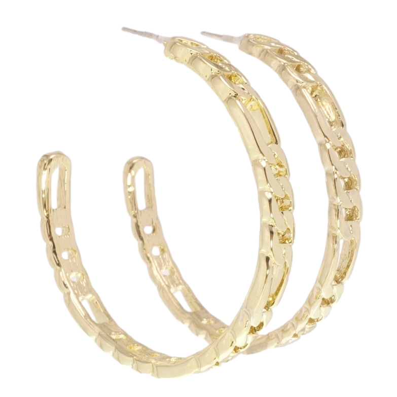 Сережки Xuping JEAN GOUJON Позолота 14K пусети колечки з візерунком ланцюжок фото №22