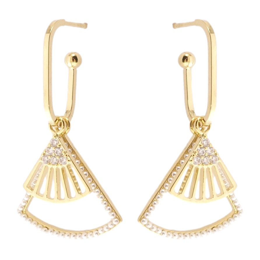 Сережки Xuping JEAN GOUJON Позолота 14K пусети Віяло фото №1