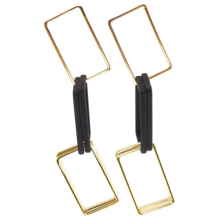 Сережки Xuping JEAN GOUJON Позолота 14K пусети Підвіски з прямокутників на один бік фото №17