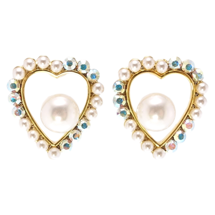 Сережки Xuping JEAN GOUJON Позолота 14K пусети Сердечки з перлами та фото №12