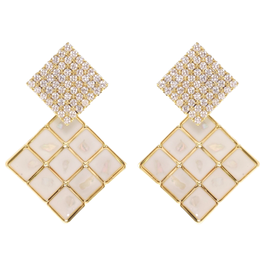 Сережки Xuping JEAN GOUJON Позолота 14K пусети Ромбові підвіски фото №1